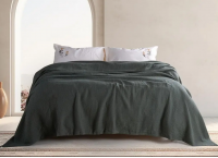 Постельное белье Washed Cotton Turkiz - Papatya с вышивкой и покрывалом (Turkey), евро